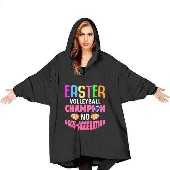 Easter Volleyball Bunny Holiday Rabbit Sport Blanket Hoodies