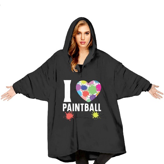 Paintball Paint Gun Paintball Player Paintballer Blanket Hoodies