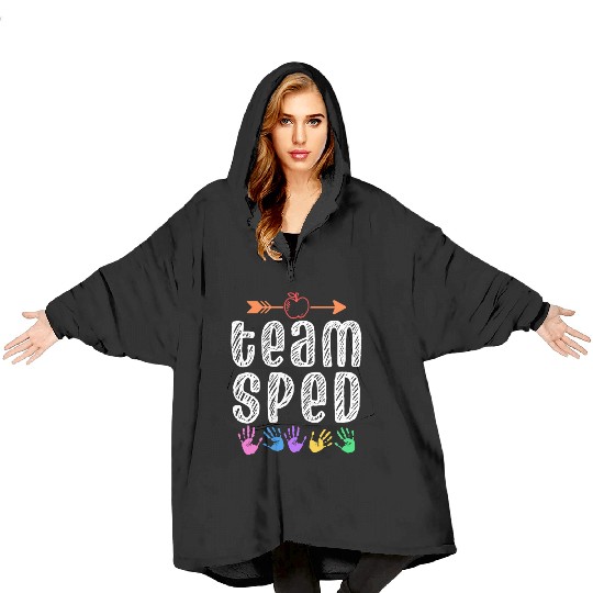 Team Sped Teacher Awareness Special Education Blanket Hoodies