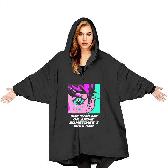 She Said Me or Anime Couples Kawaii Lovers Cute Fu Blanket Hoodies