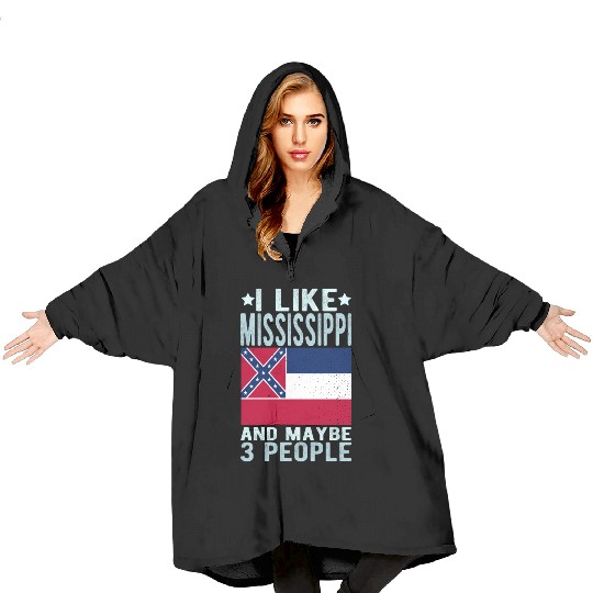 Mississippi Flag US State Blanket Hoodies