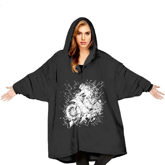 Off-road Motorcycle Racing Style Jump Splash Blanket Hoodies