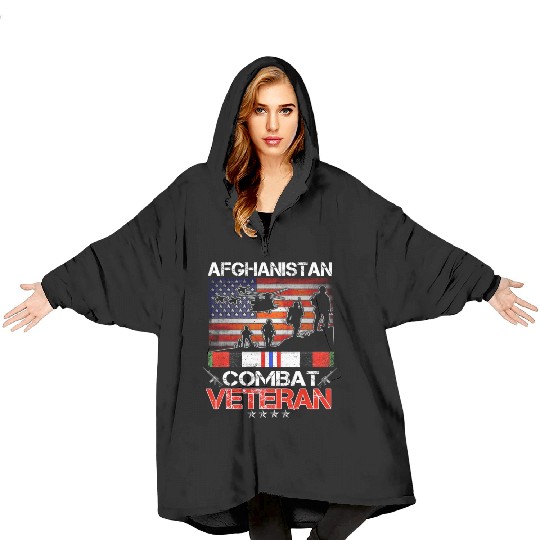 afghanistan combat veteran us veteran military Blanket Hoodies