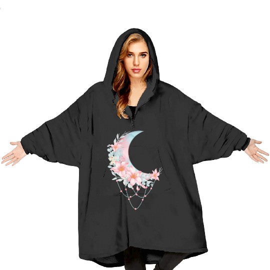 Crescent Floral Moon Blanket Hoodies