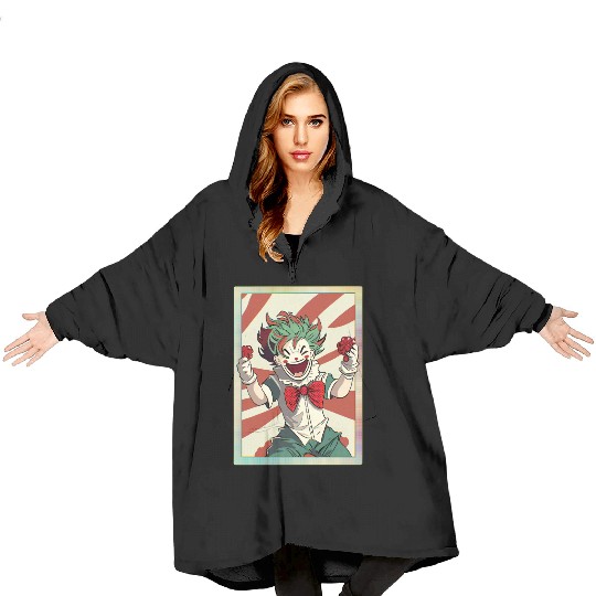 Happy joker card Blanket Hoodies