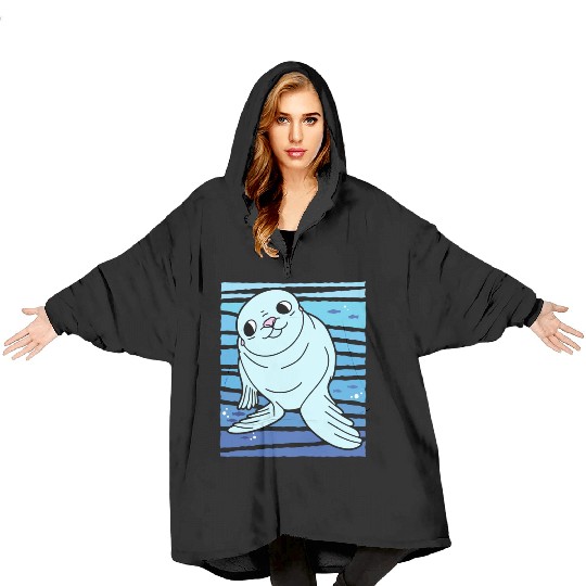 Cartoon Seals I Seal Lion I Kids Seal Blanket Hoodies