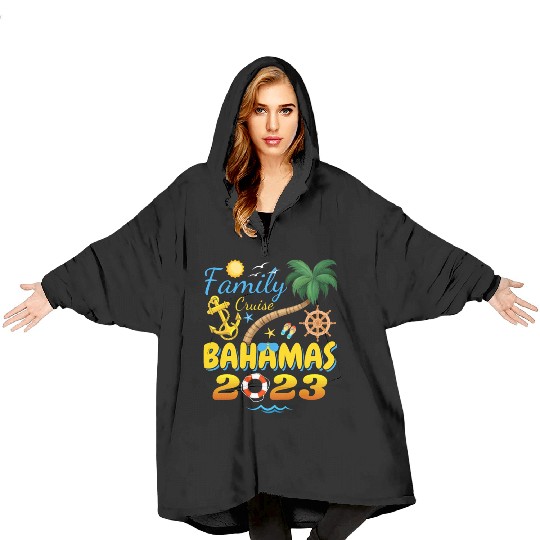 Family Cruise The Bahamas 2023 Matching Group Blanket Hoodies