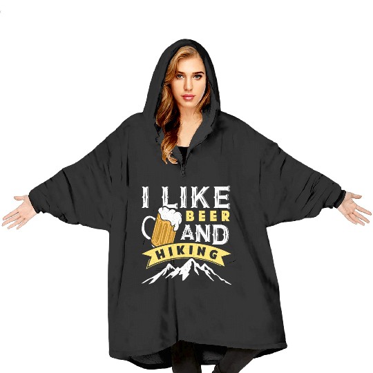 Hiking Beer lover I like Beer and Hiking funny Blanket Hoodies