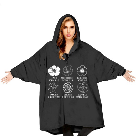 Loved John 3:16 Victorious 2 Cor 2:14 Blanket Hoodies