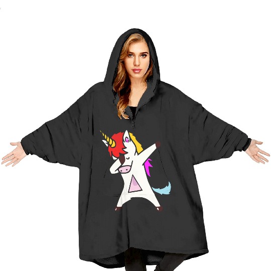 i like unicorn and maybe 1 people Blanket Hoodies