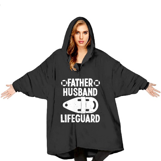 Father husband lifeguard swimming pool guard Blanket Hoodies