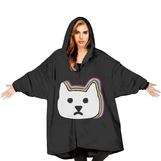 cat face Blanket Hoodies