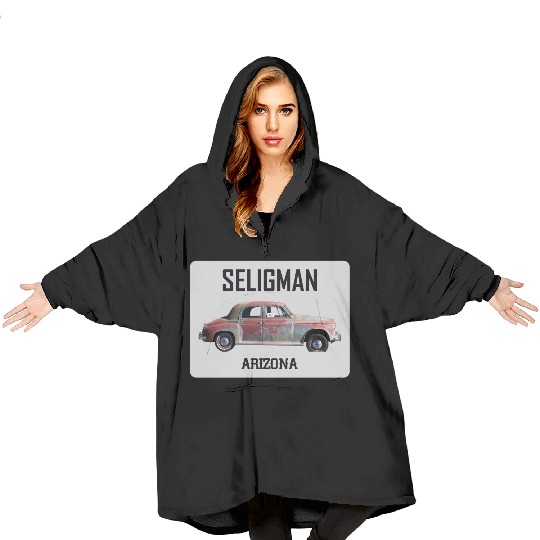 Old car city of Seligman in Arizonna, US Route 66 Blanket Hoodies