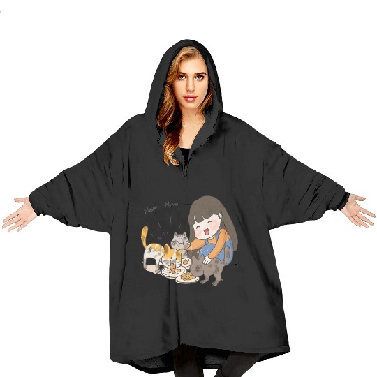 Crazy Cat Lady is My Destiny Blanket Hoodies