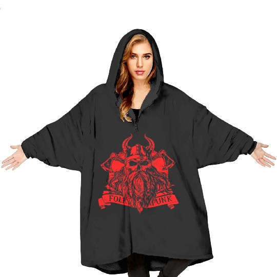 Viking Folk Punk Blanket Hoodies