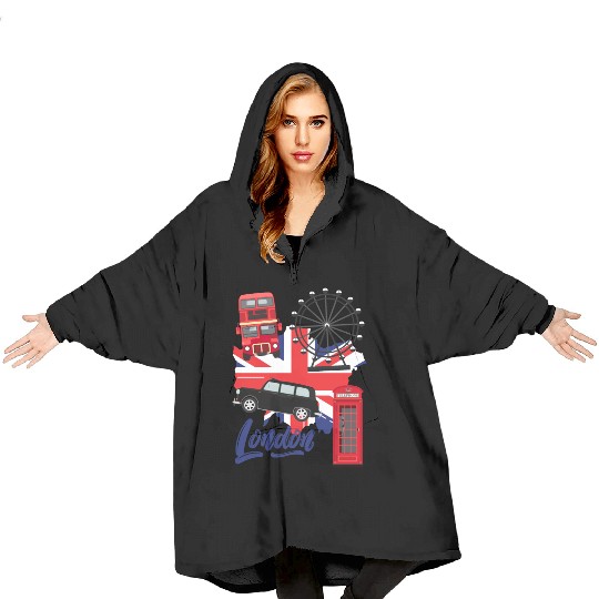 I Love London UK Travel more adventure Exploring Blanket Hoodies