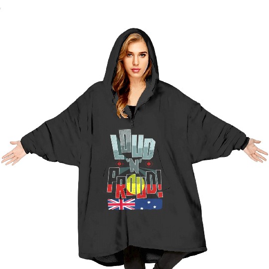 Aboriginal Australia Pride Loud N Proud Blanket Hoodies