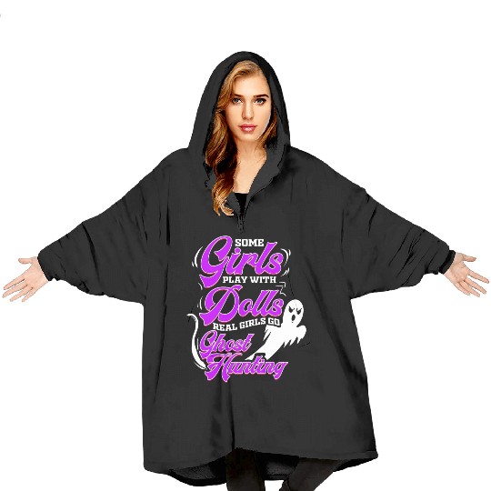 Ghost Hunting Girls Ghost Hunter Paranormal Blanket Hoodies