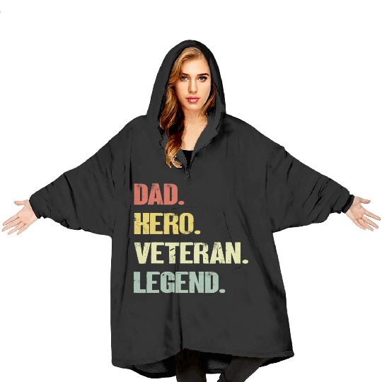 Dad hero veteran legend Blanket Hoodies