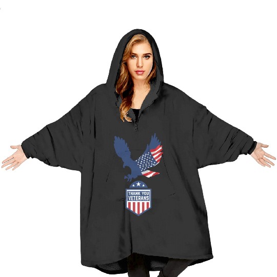 Happy Memorial Day Thank you Veterans American Blanket Hoodies