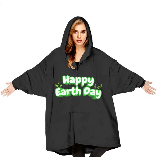 Happy Earth Day design . Blanket Hoodies