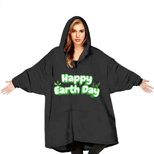 Happy Earth Day design . Blanket Hoodies