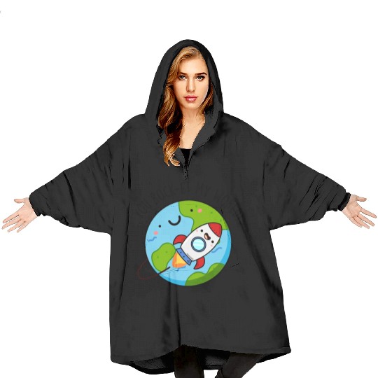 You Rock Et My World Cute Rocket Blanket Hoodies