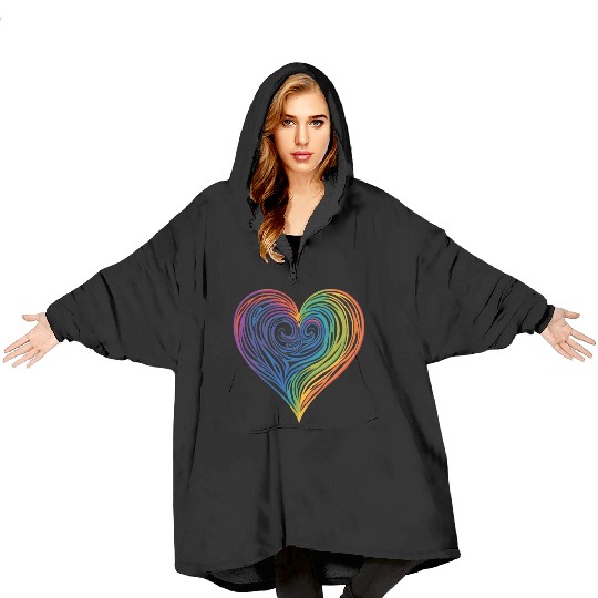 Pride & Joy: Rainbow Heart, Embracing LGBT Love & Blanket Hoodies