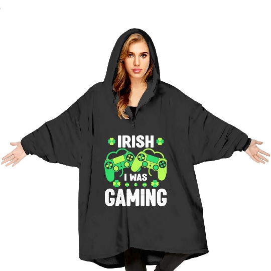 Irish I Was Gaming Video Game Irish Flag St Patric Blanket Hoodies