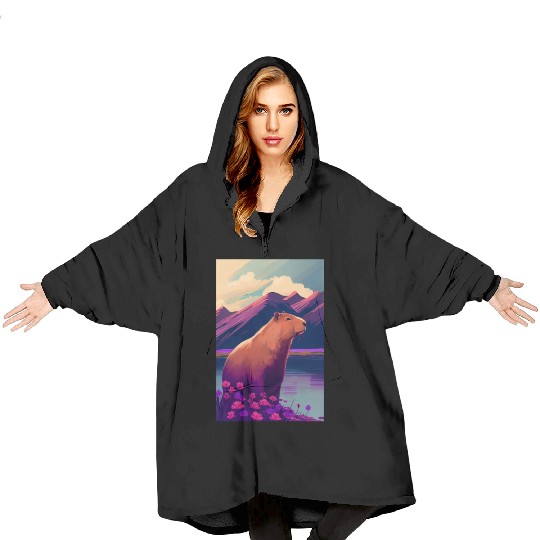 Capybara Nature Capibara Blanket Hoodies