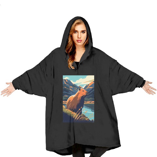 Capybara Nature Capibara Blanket Hoodies