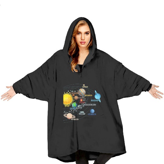 Solar System Planets Astronomy Space Science Girls Blanket Hoodies