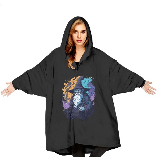 black wizard Blanket Hoodies