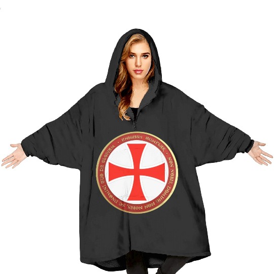 Knights templar cross shield Blanket Hoodies