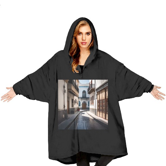 Fantasy pictures ,town Morocco ,city Tetouan Blanket Hoodies
