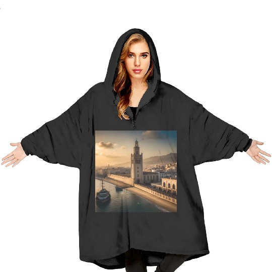 Fantasy pictures ,town Morocco ,city casablanca Blanket Hoodies