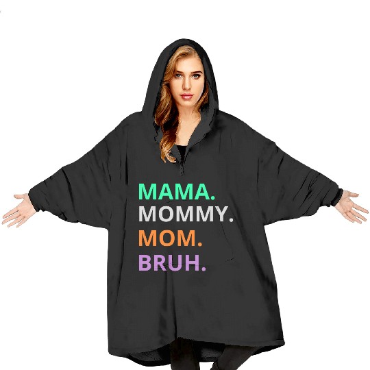 vintage international women's day mama,mommy;bruh Blanket Hoodies