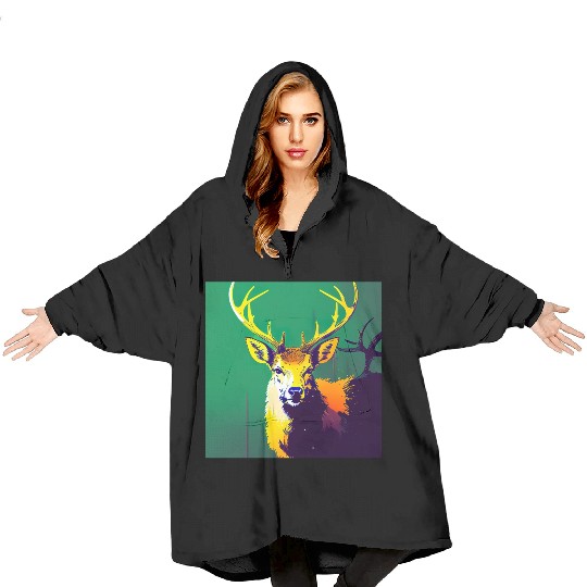 Deer future ink Blanket Hoodies