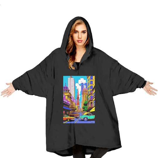 "Maximalist Chaos: chaotic stunning San Francisco Blanket Hoodies