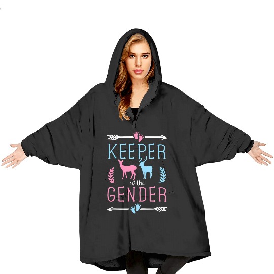 Keeper of the Gender Buck or Doe in Blue and Pink Blanket Hoodies