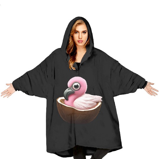 Coconut Flamingo Blanket Hoodies