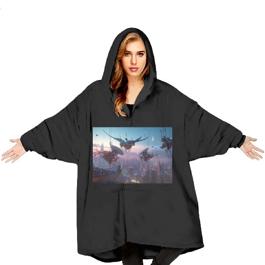 The Future is in Flight Blanket Hoodies
