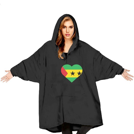 Love Sao Tome and Principe Blanket Hoodies