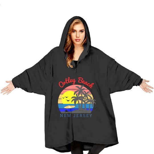Ortley Beach New Jersey Beach Sunset Blanket Hoodies