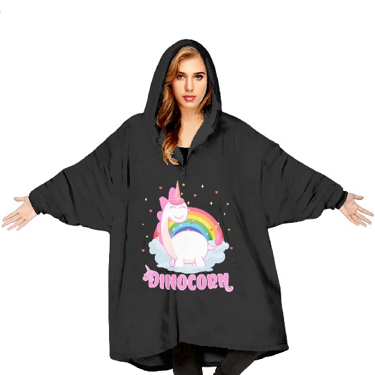 Dinocorn For Unicorn And Dinosaur Blanket Hoodies