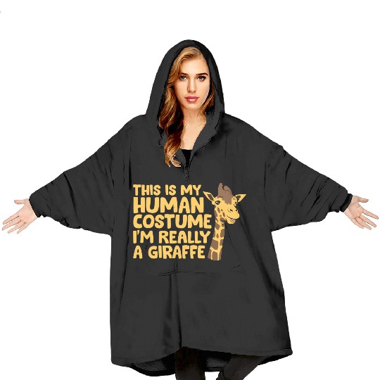 Giraffe Giraffe I'M Really A Giraffe Blanket Hoodies