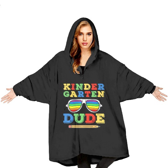 Kindergarten Dude First Day Pre-K Kid Back To Scho Blanket Hoodies