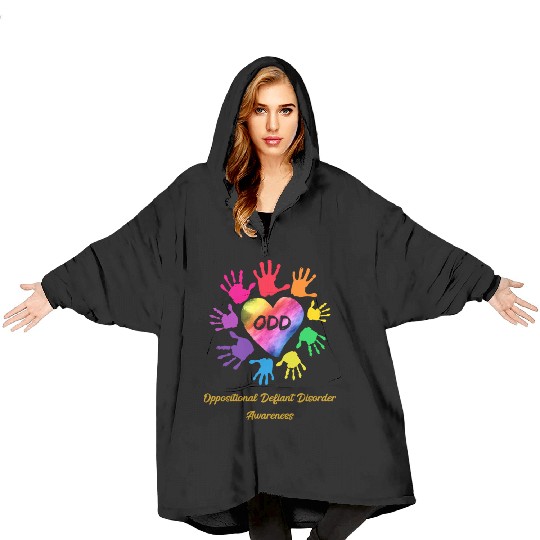 We Wear Rainbow Hands Colors For Odd Awareness Blanket Hoodies