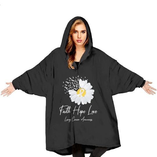 White Flower Ribbon Faith Hope Love Lung Cancer Aw Blanket Hoodies