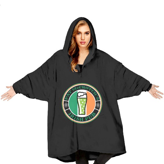 Pat Mccrotch'S Irish Pub Green Beer St Patric Day Blanket Hoodies